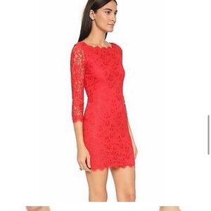 DIANE von FURSTENBERG | Zarita Scoop Neck Lace Mini-dress